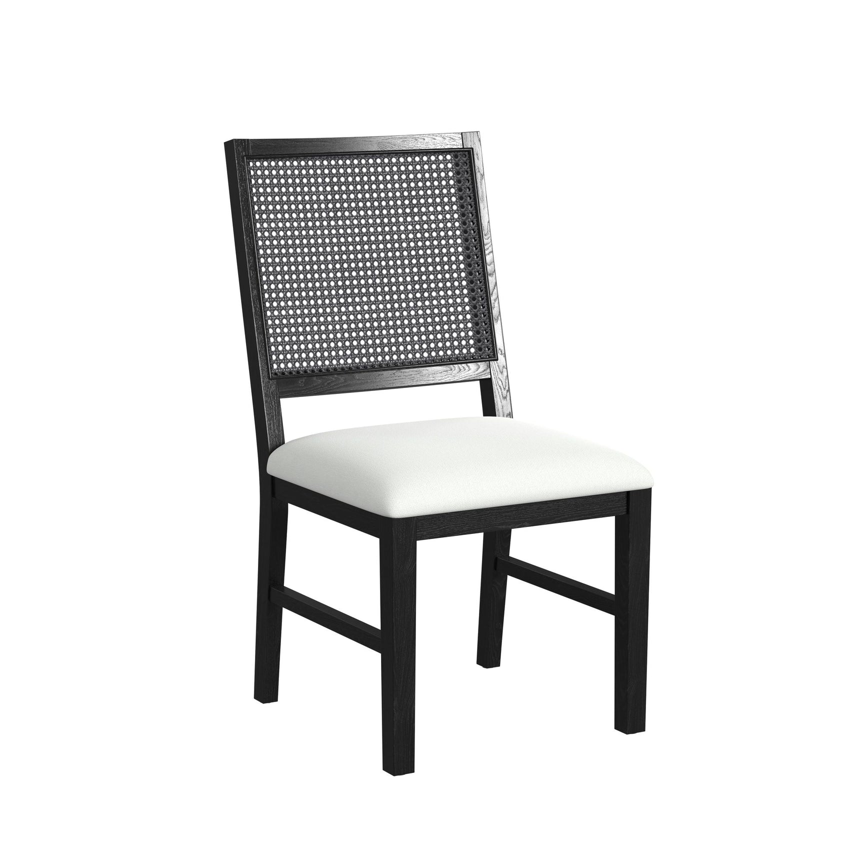 Bahama Breeze Dining Chair with White Fabric in Black (2 Per Carton) - Tampa Furniture Outlet