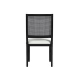 Bahama Breeze Dining Chair with White Fabric in Black (2 Per Carton) - Tampa Furniture Outlet
