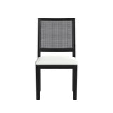 Bahama Breeze Dining Chair with White Fabric in Black (2 Per Carton) - Tampa Furniture Outlet