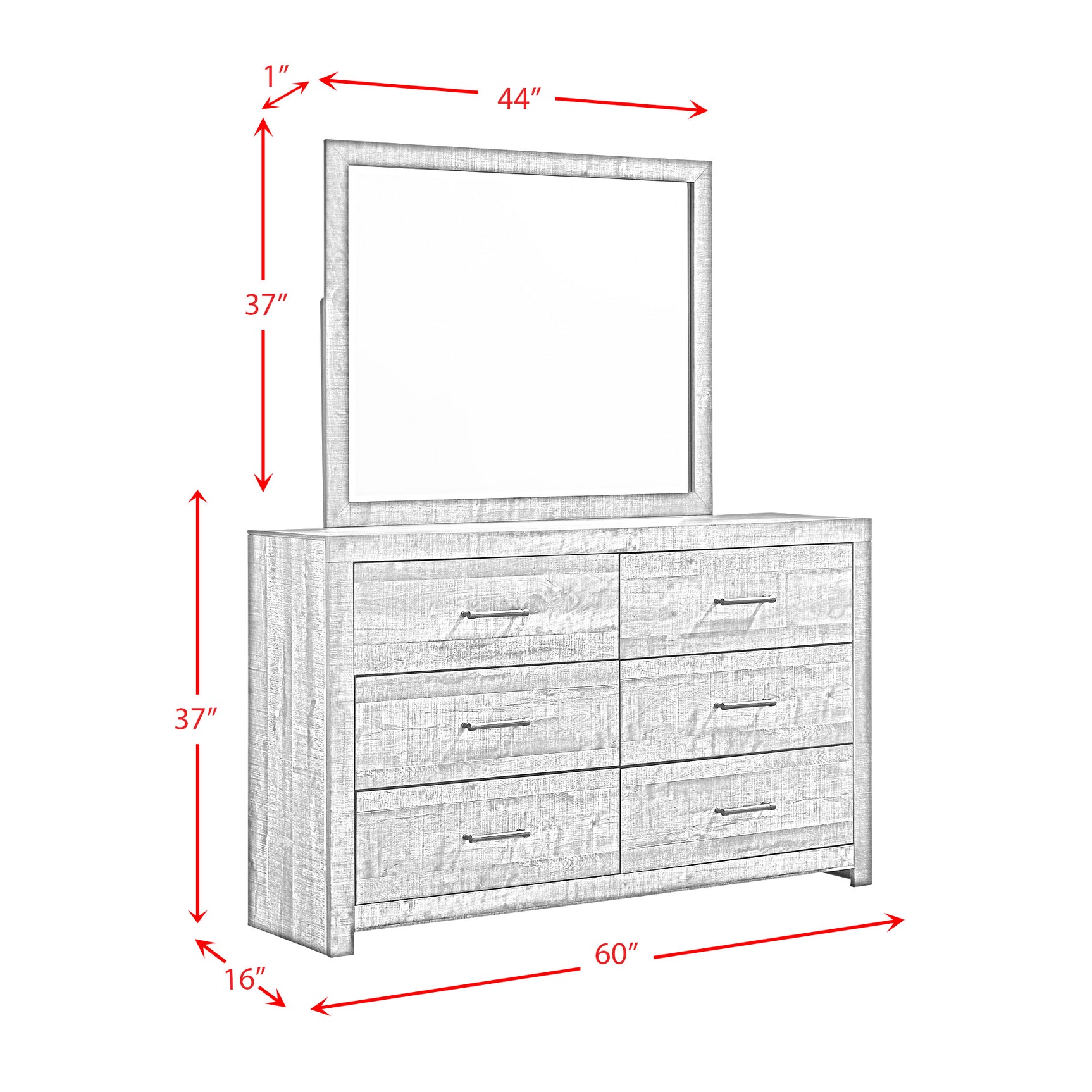 Bailey Drift Dresser & Mirror Set - Tampa Furniture Outlet