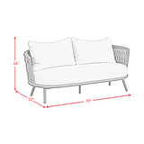 Bali Loveseat with Olefin Grey in Dark Grey - Tampa Furniture Outlet