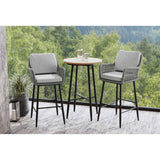 Bayhill Barstool with Grey Fabric in Black (2 Per Carton) – SKU O-3040-8-BST | Elements