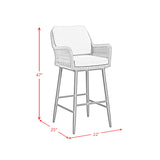 Bayhill Barstool with Grey Fabric in Black (2 Per Carton) - Tampa Furniture Outlet
