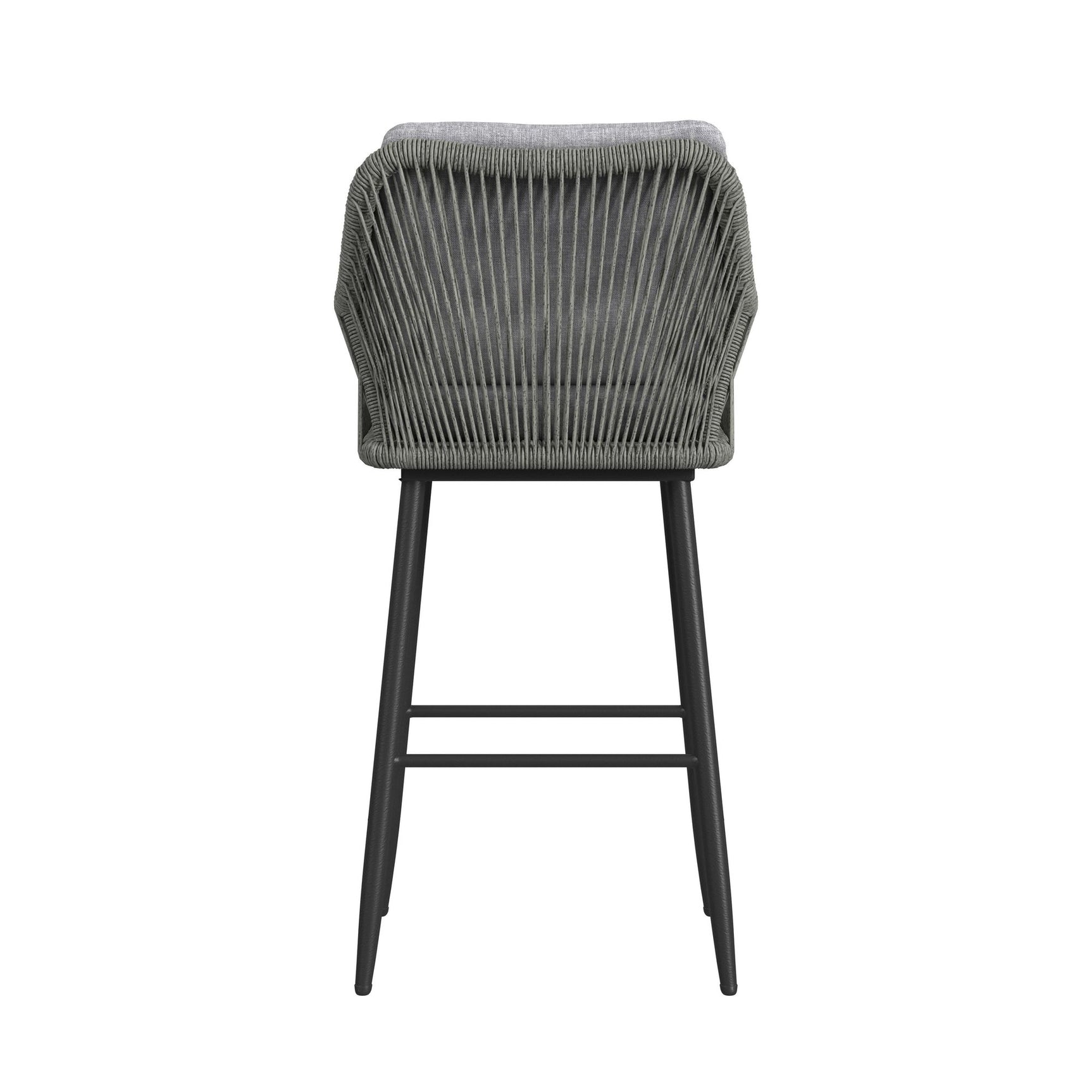 Bayhill Barstool with Grey Fabric in Black (2 Per Carton) - Tampa Furniture Outlet