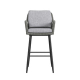 Bayhill Barstool with Grey Fabric in Black (2 Per Carton) - Tampa Furniture Outlet