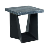 Beckley End Table Complete in Dark Marble Top