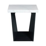 Beckley End Table Complete in White Marble Top