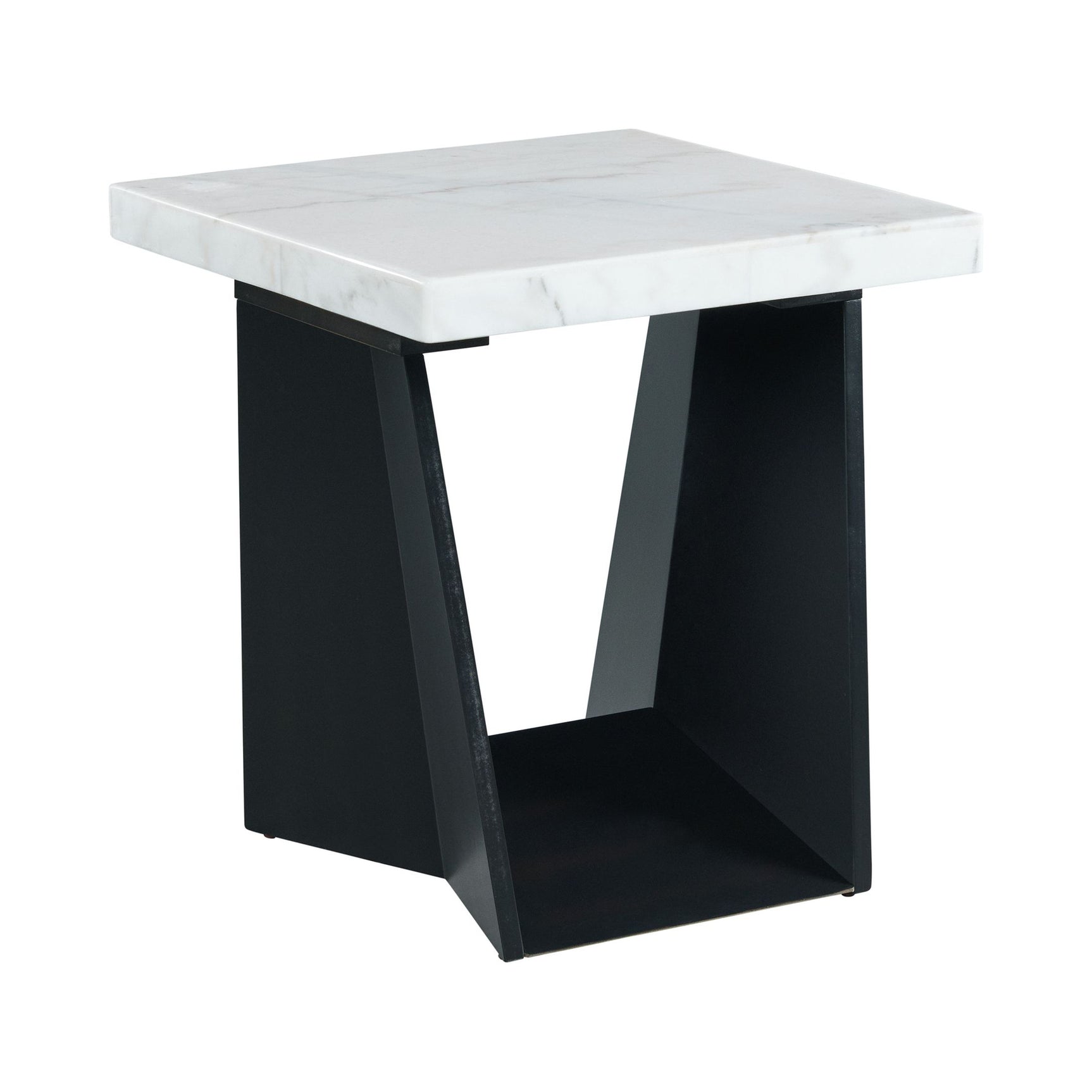 Beckley End Table Complete in White Marble Top