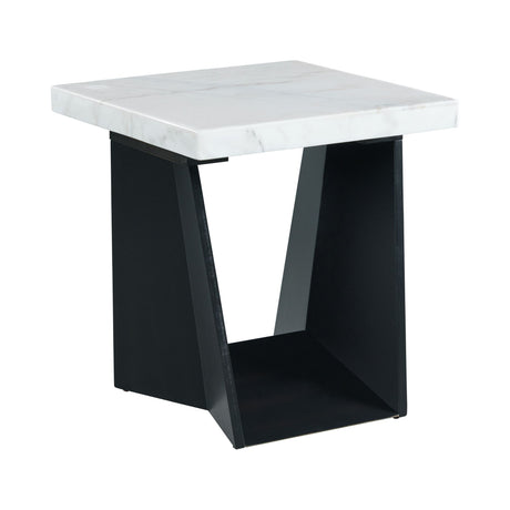 Beckley End Table Complete in White Marble Top
