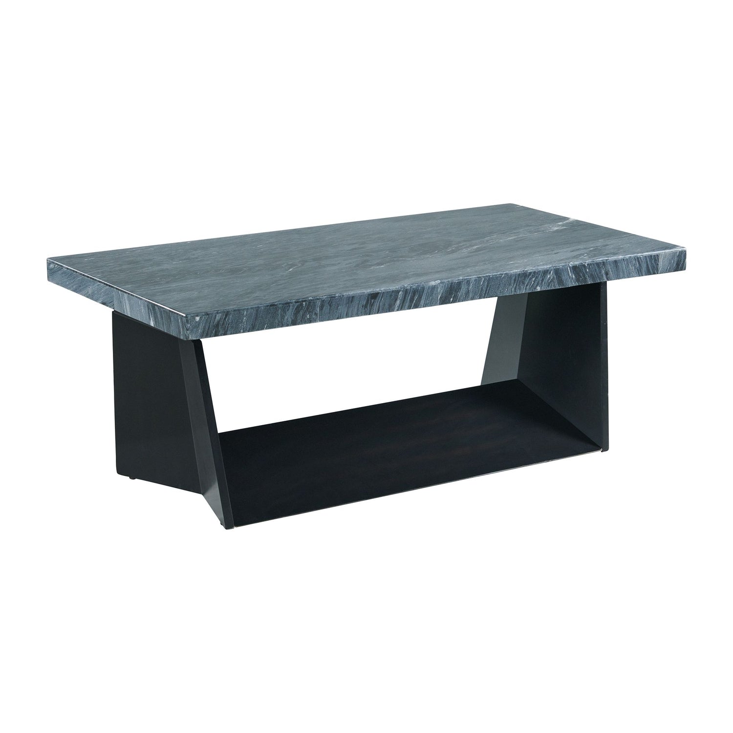 Beckley Coffee Table Complete in Dark Marble Top - Tampa Furniture Outlet