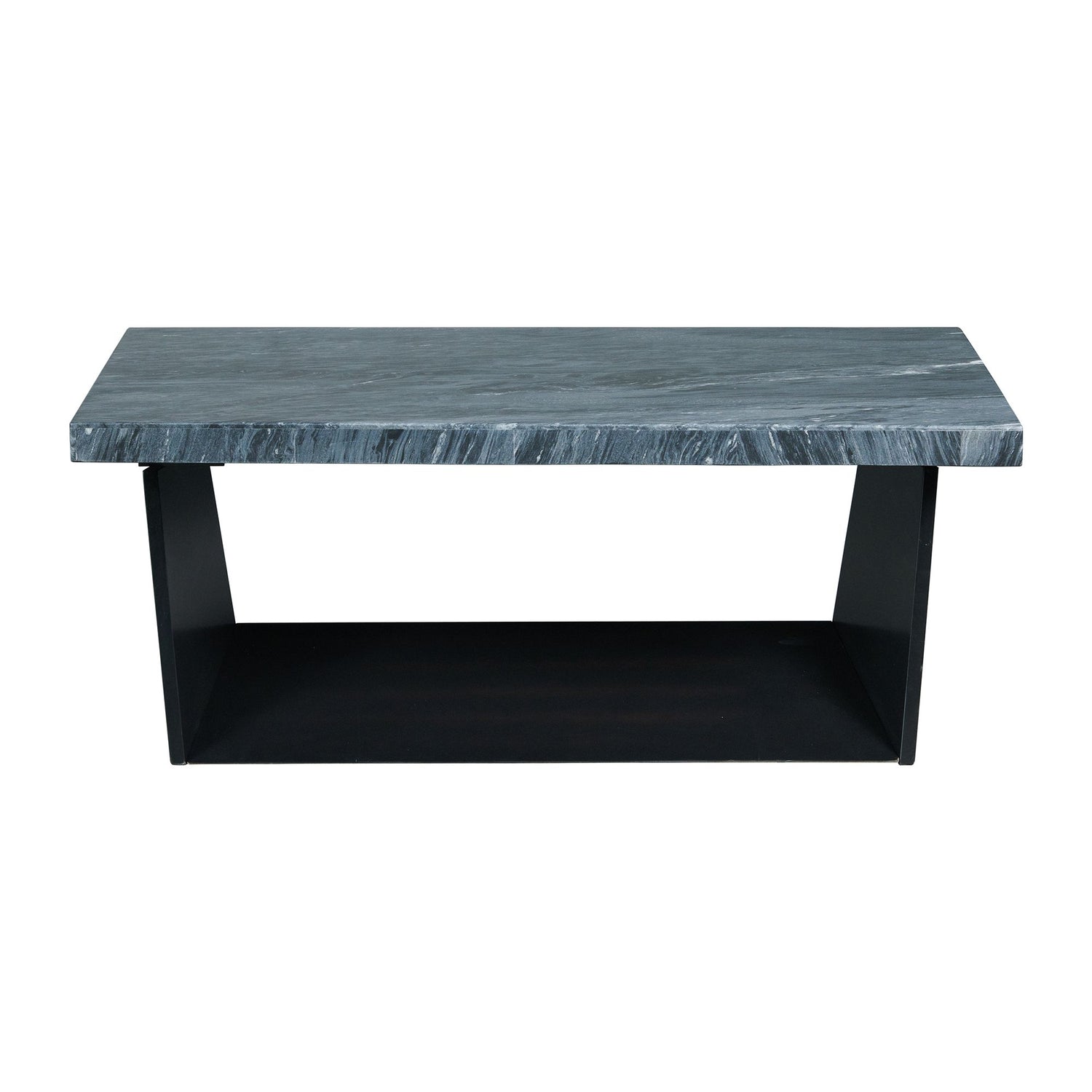 Beckley Coffee Table Complete in Dark Marble Top - Tampa Furniture Outlet