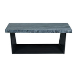 Beckley Coffee Table Complete in Dark Marble Top - Tampa Furniture Outlet