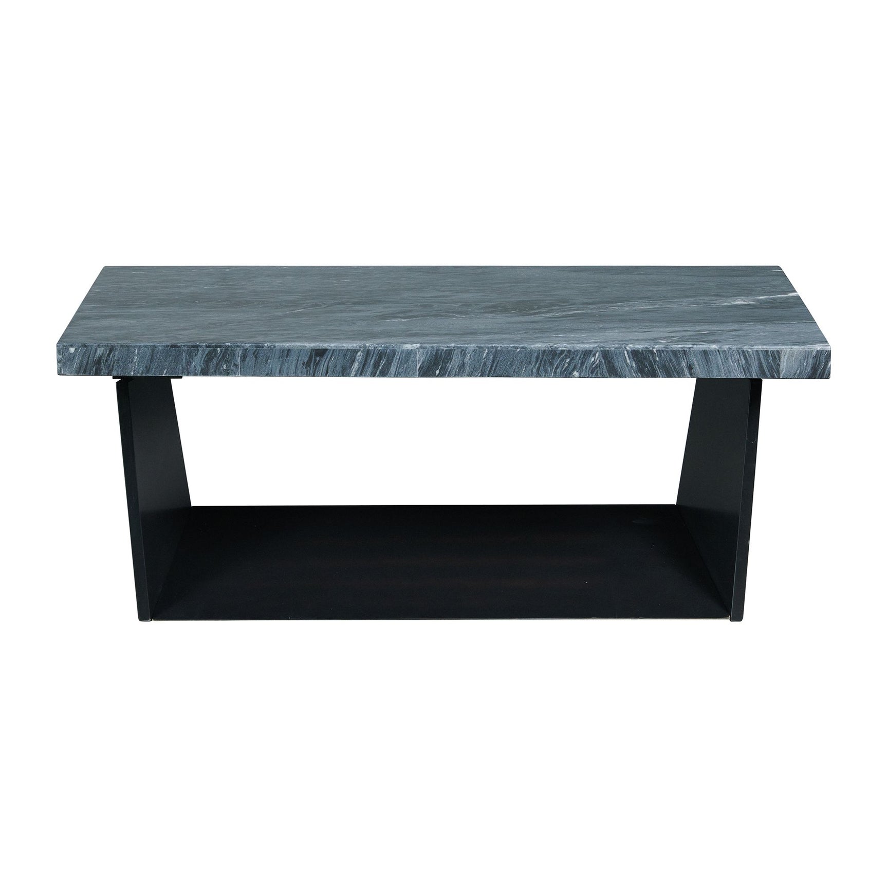 Beckley Coffee Table Complete in Dark Marble Top - Tampa Furniture Outlet