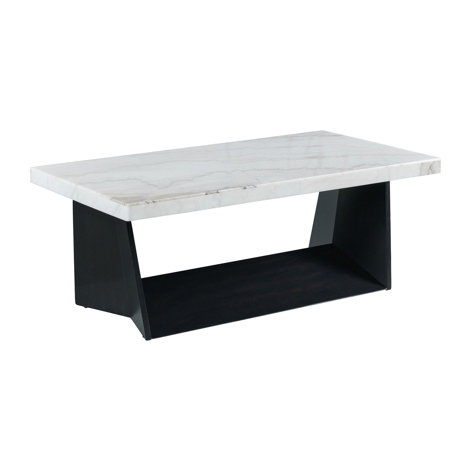 Beckley Coffee Table Complete in White Marble Top - Tampa Furniture Outlet