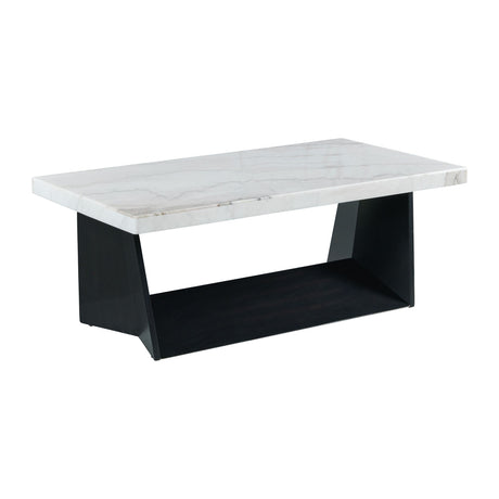 Beckley Coffee Table Complete in White Marble Top - Tampa Furniture Outlet