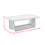 Beckley Coffee Table Complete in Dark Marble Top - Tampa Furniture Outlet