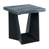 Beckley End Table Complete in Dark Marble Top - Tampa Furniture Outlet