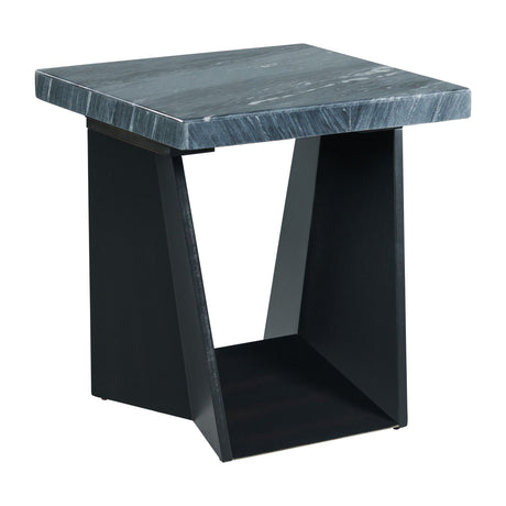 Beckley End Table Complete in Dark Marble Top - Tampa Furniture Outlet