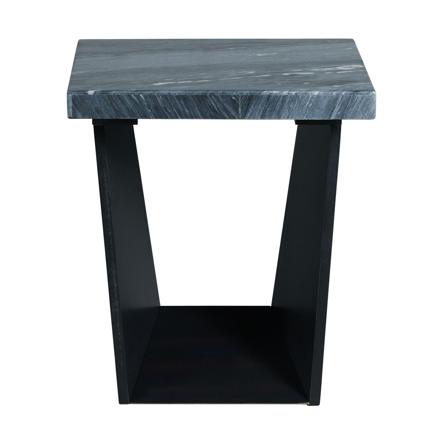 Beckley End Table Complete in Dark Marble Top - Tampa Furniture Outlet
