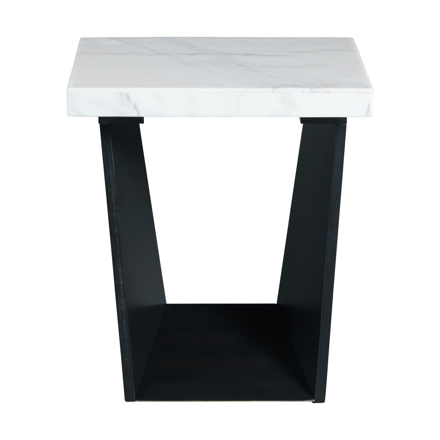 Beckley End Table Complete in White Marble Top - Tampa Furniture Outlet