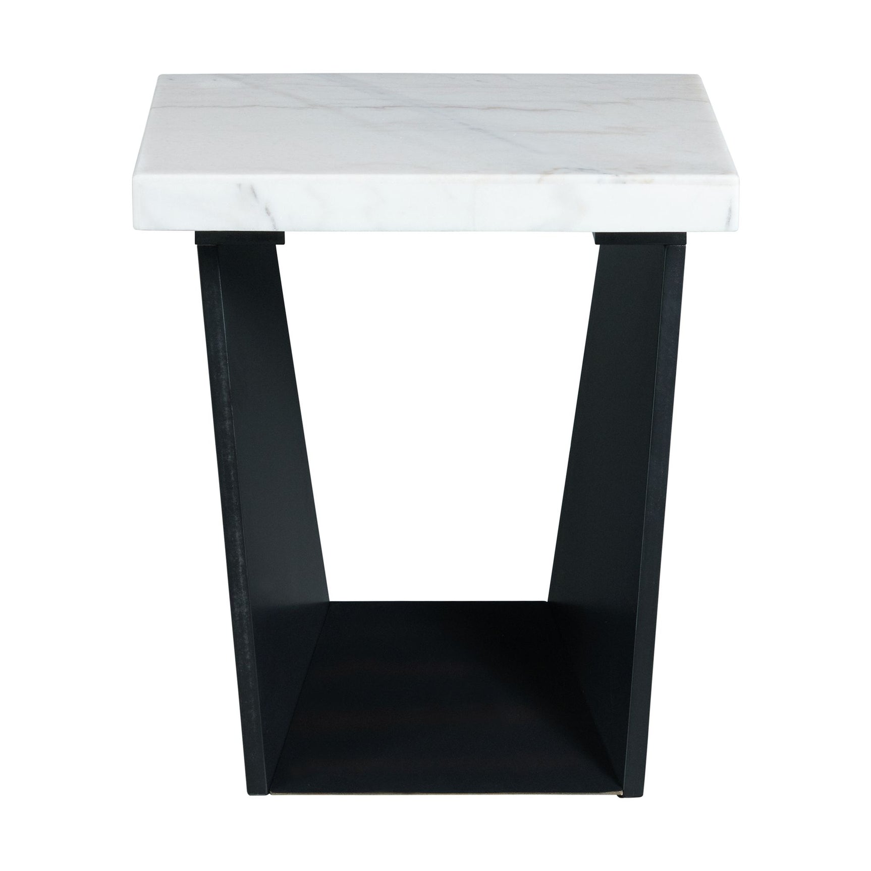 Beckley End Table Complete in White Marble Top - Tampa Furniture Outlet
