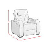 Blitz Motion Recliner with LED in Simba Taupe and Black Welt
