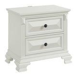 Bridgestone 2-Drawer Nightstand with USB in Antique White - Tampa Furniture Outlet
