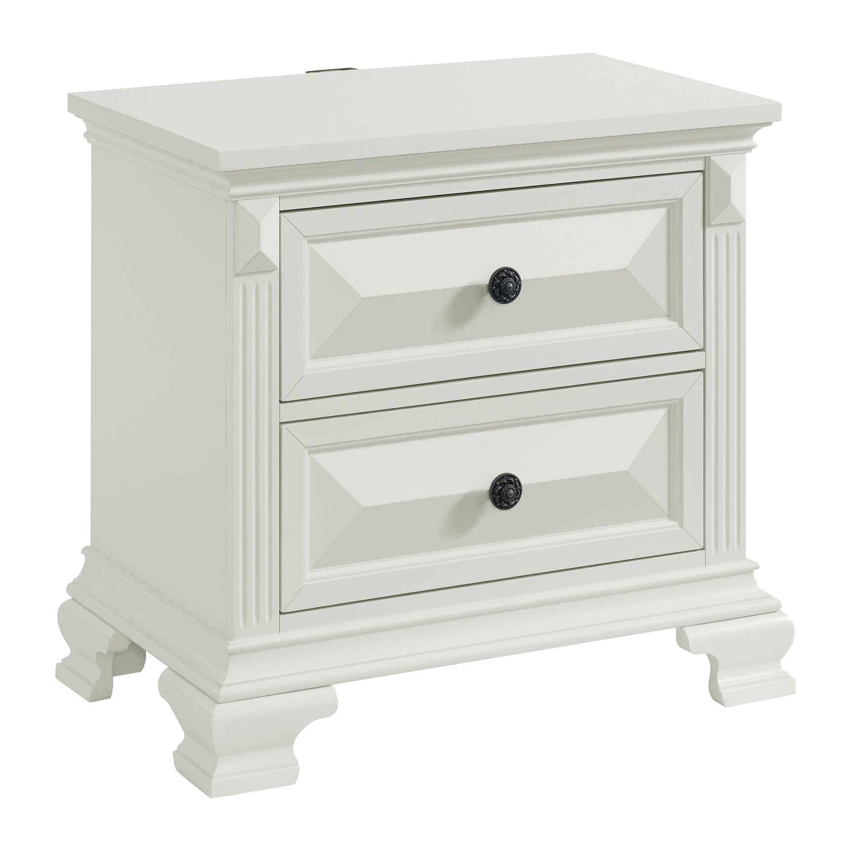 Bridgestone 2-Drawer Nightstand with USB in Antique White - Tampa Furniture Outlet