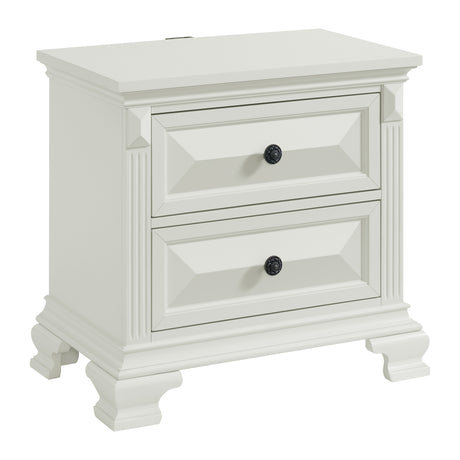 Bridgestone 2-Drawer Nightstand with USB in Antique White - Tampa Furniture Outlet