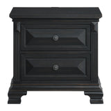Bridgestone 2-Drawer Nightstand with USB in Black - Tampa Furniture Outlet