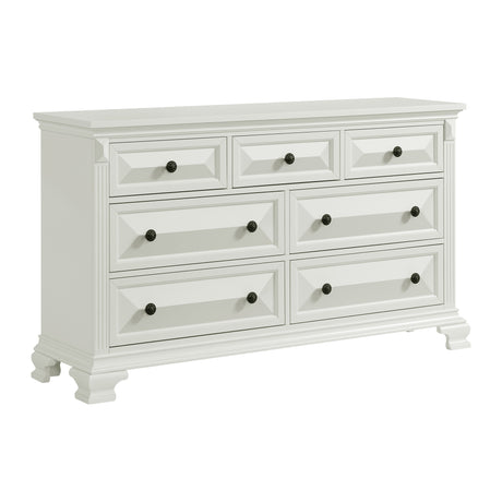 Bridgestone 7-Drawer Dresser in Antique White - Tampa Furniture Outlet