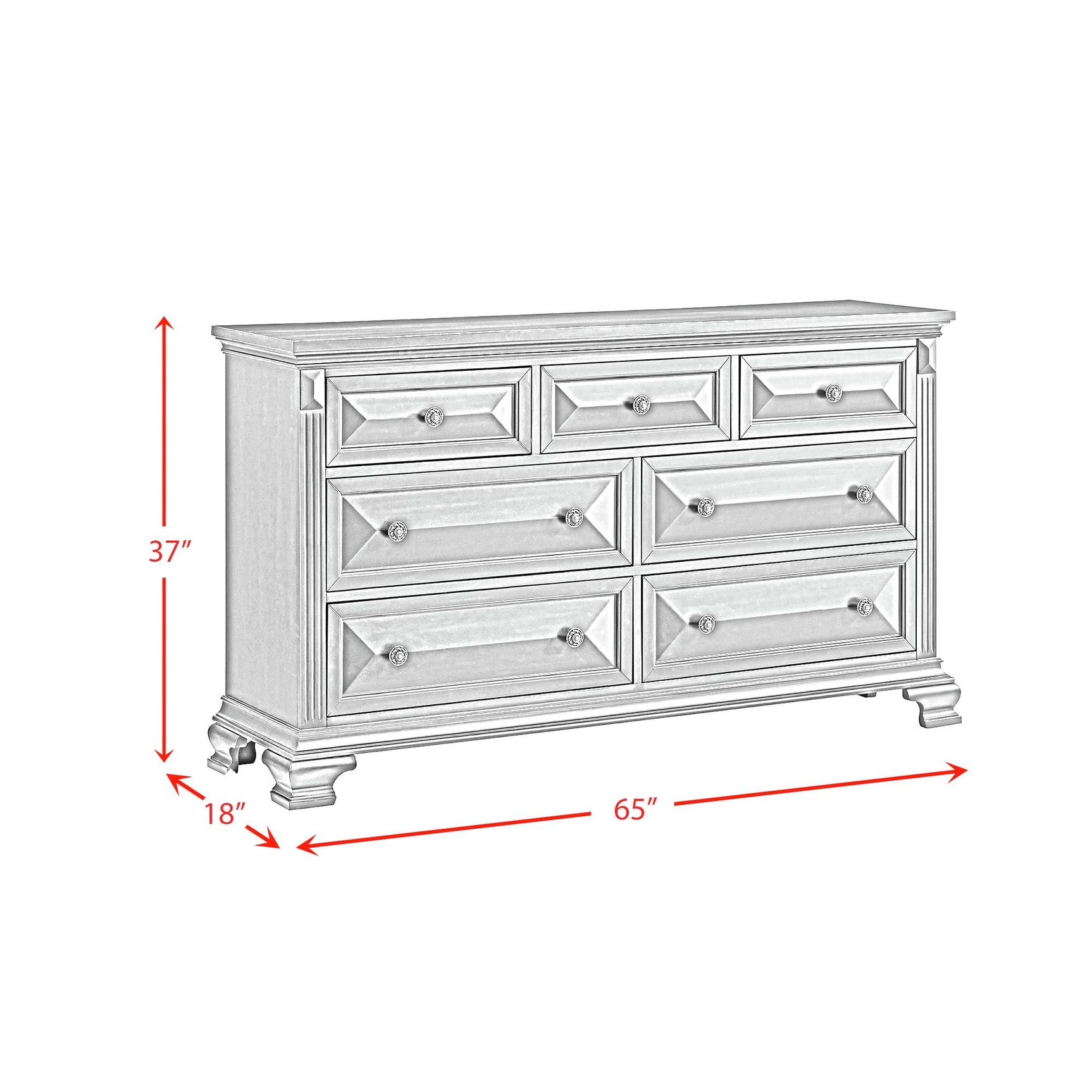 Bridgestone 7-Drawer Dresser in Black - Tampa Furniture Outlet