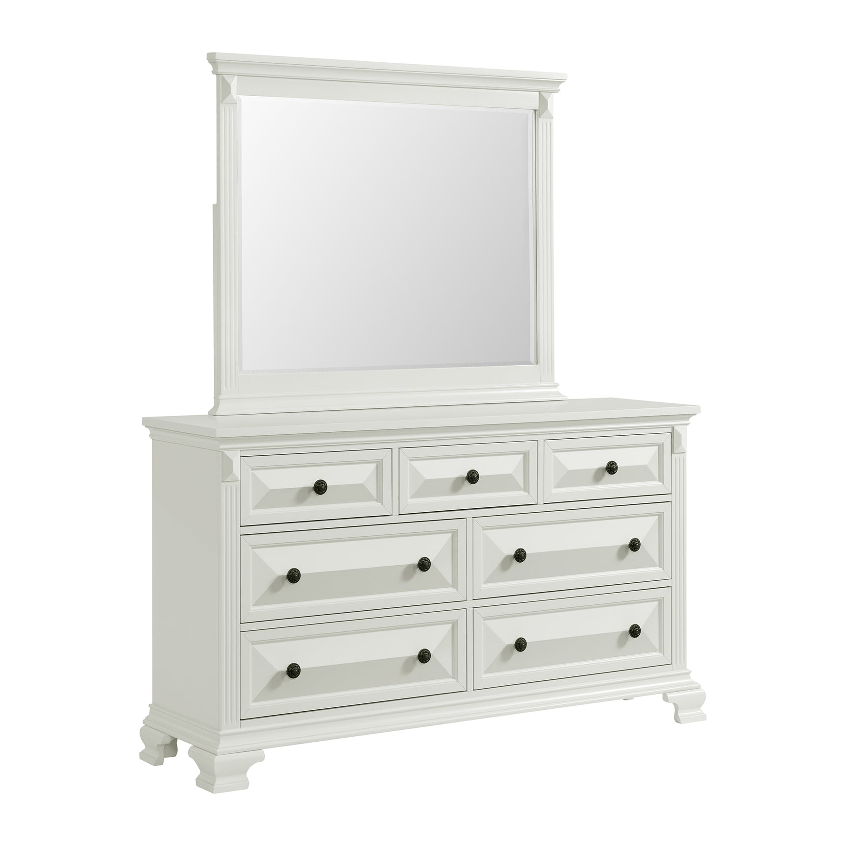 Bridgestone Queen Panel 4PC Bedroom Set in Antique White - Tampa Furniture Outlet