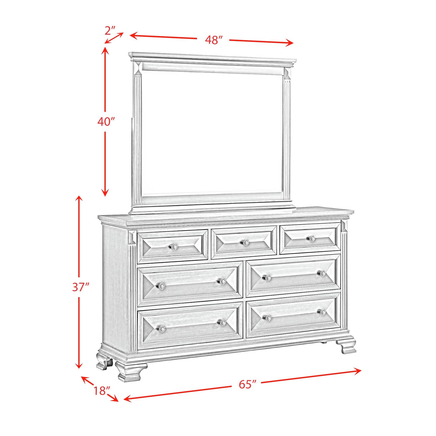 Bridgestone Dresser and Mirror Set in Black