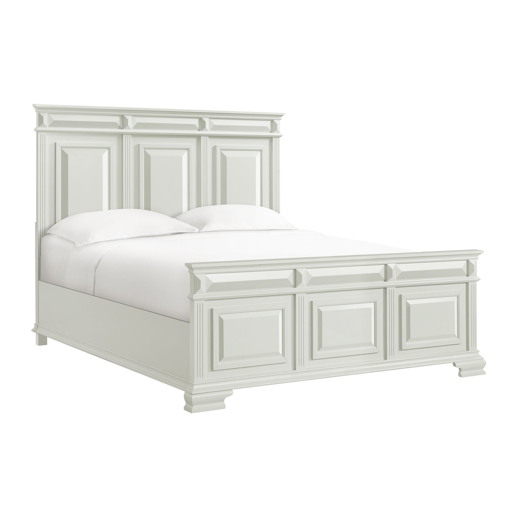 Bridgestone King Panel Bed in Antique White - Tampa Furniture Outlet