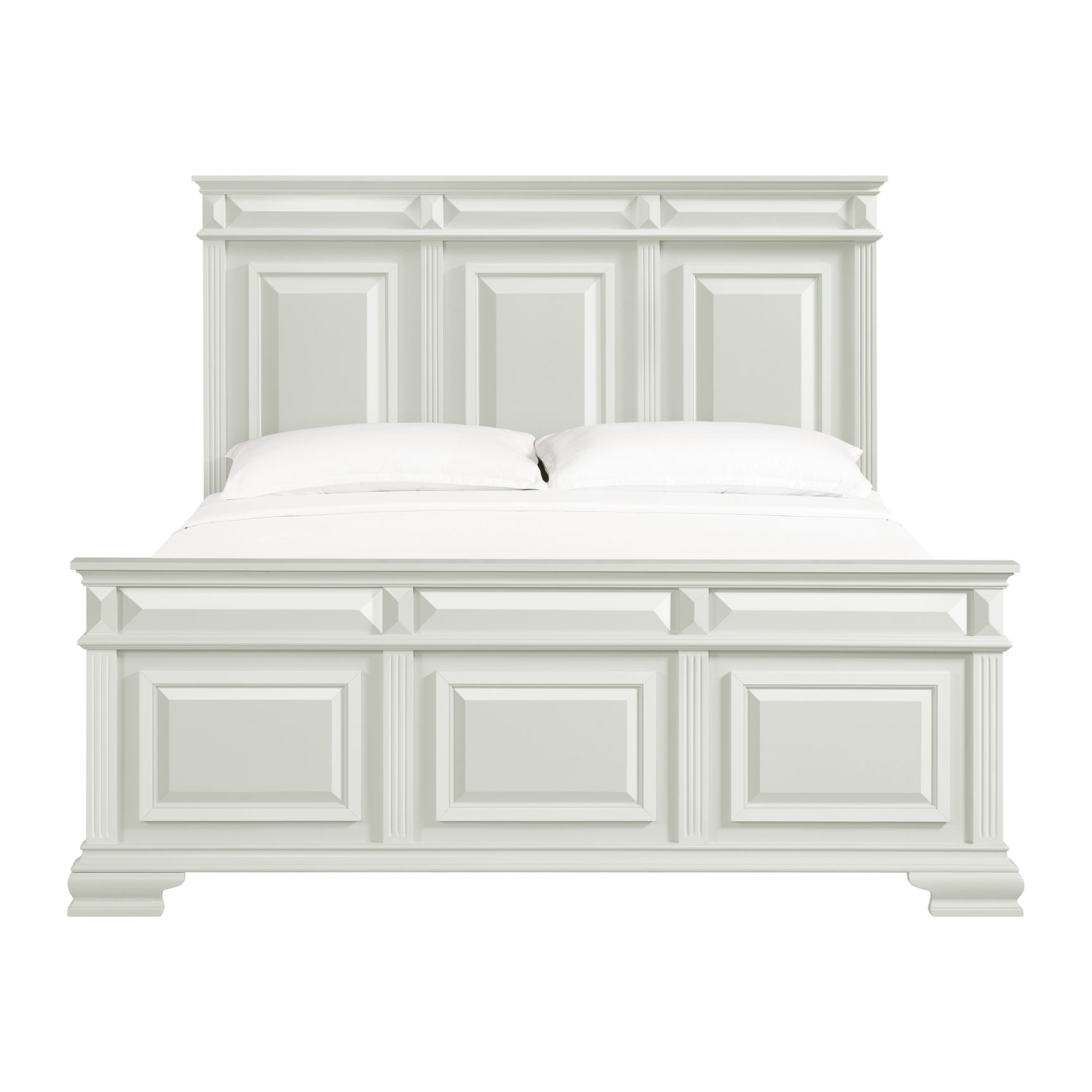 Bridgestone King Panel Bed in Antique White - Tampa Furniture Outlet