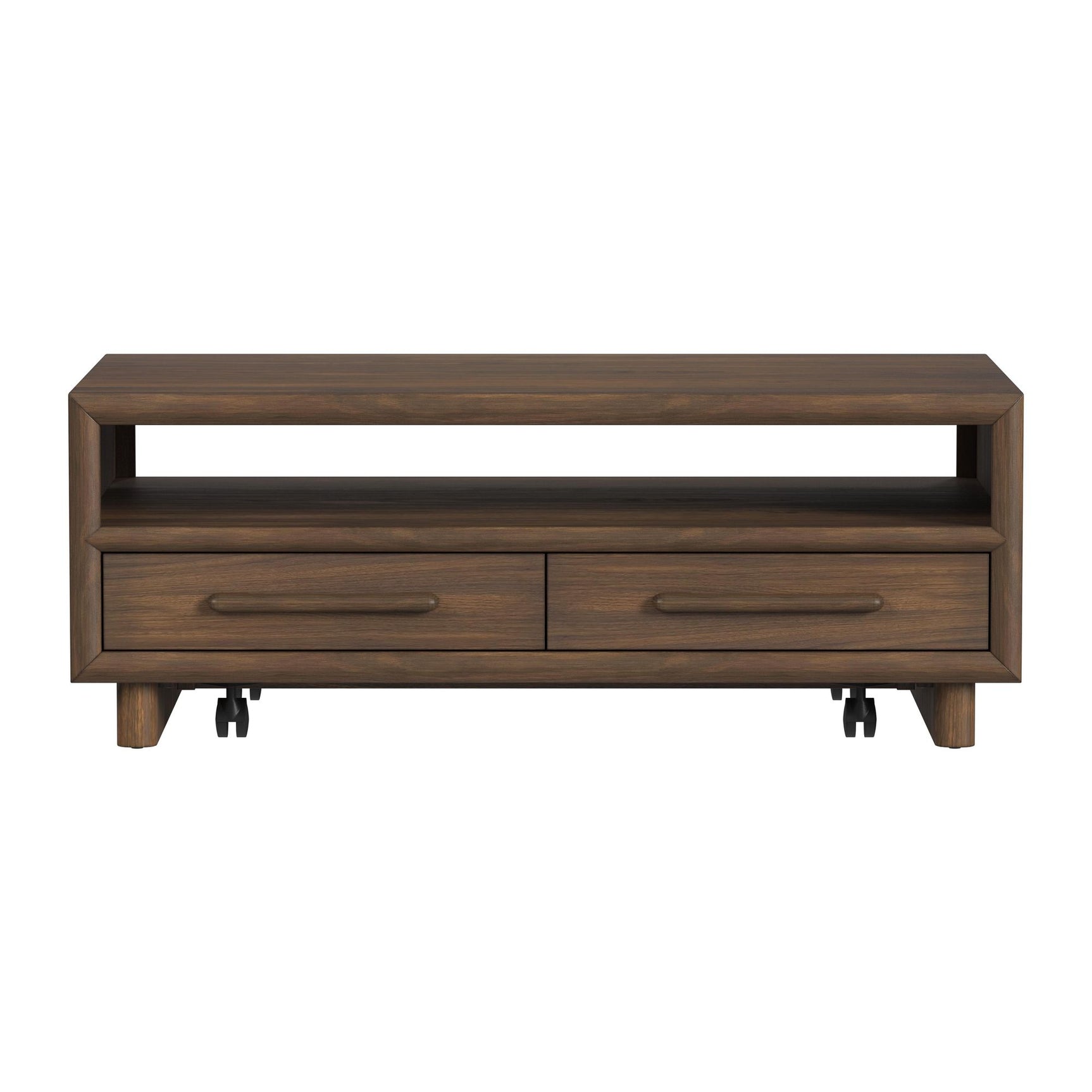 Brisbane 4-Drawer Coffee Table with Casters in Brown - Tampa Furniture Outlet