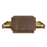 Brisbane 4-Drawer Coffee Table with Casters in Brown - Tampa Furniture Outlet