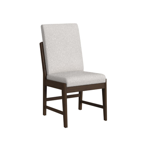 Brisbane Dining Side Chair with Boucle Beige Fabric in Brown (2 Per Carton) - Tampa Furniture Outlet