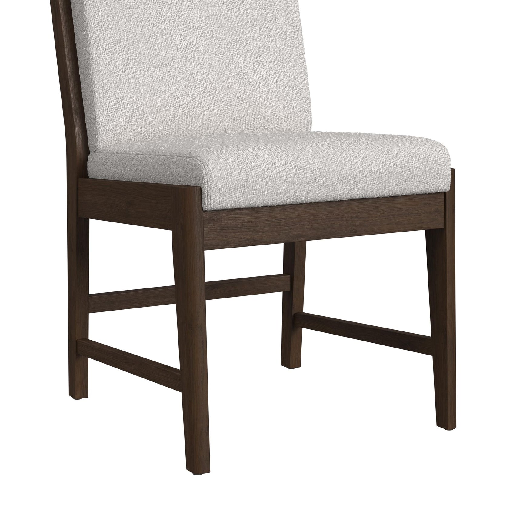 Brisbane Dining Side Chair with Boucle Beige Fabric in Brown (2 Per Carton) - Tampa Furniture Outlet