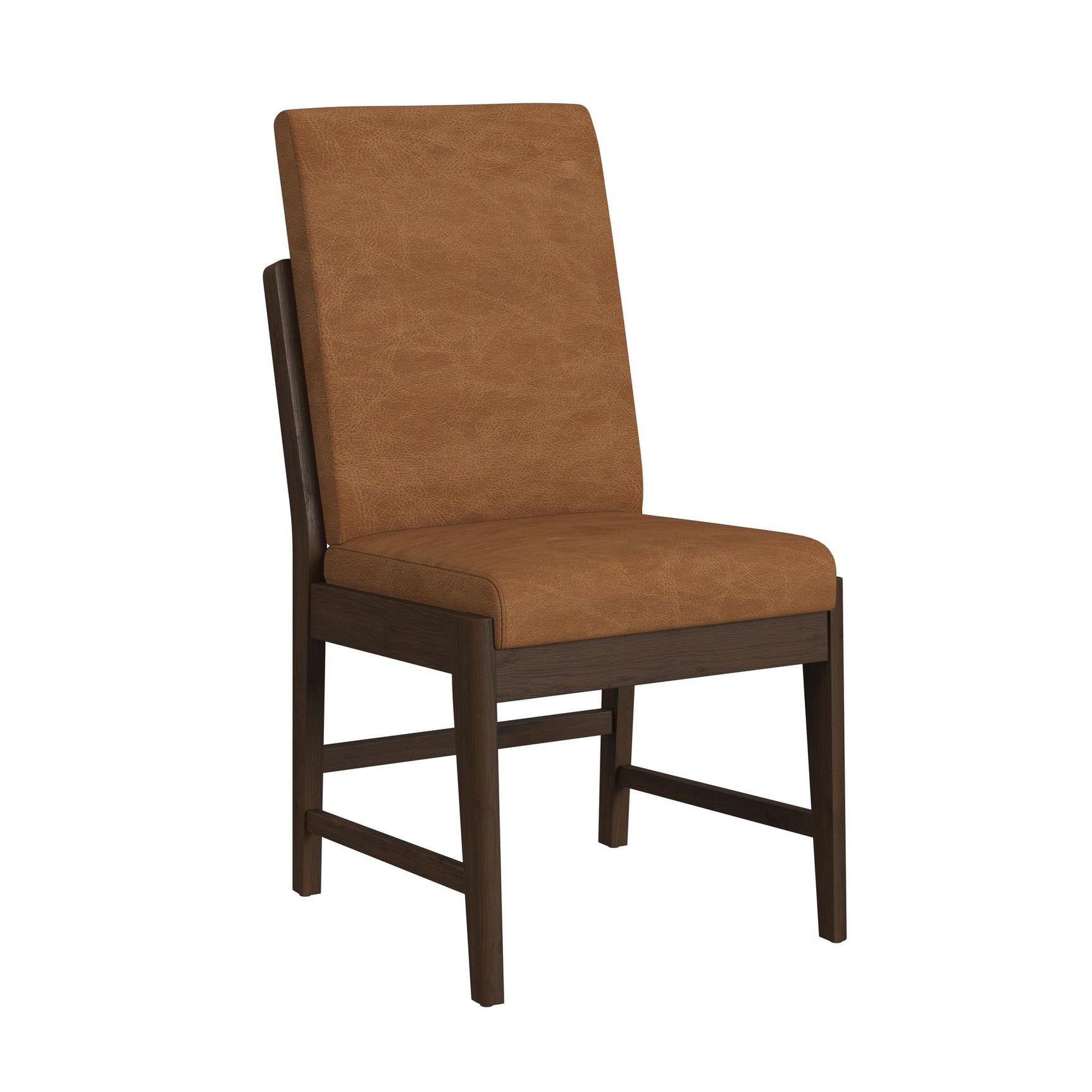 Brisbane Dining Side Chair with Bozeman Brown PU in Brown (2 Per Carton) - Tampa Furniture Outlet