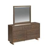 Brisbane Dresser and Mirror Set with LED in Brown - Tampa Furniture Outlet