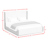 Brisbane King UPH Bed with Boucle Beige and LED in Brown - Tampa Furniture Outlet