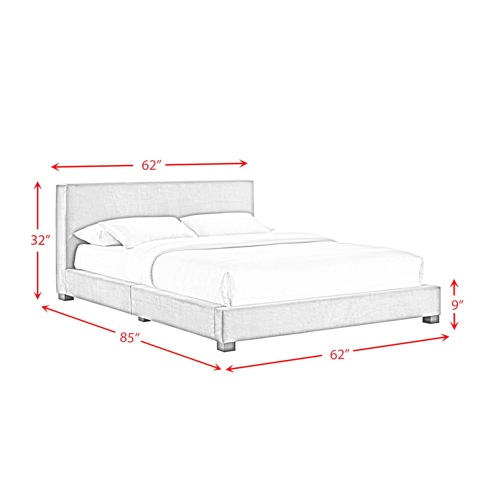 Brookhaven Full UPH Bed in Grey Velvet - Tampa Furniture Outlet
