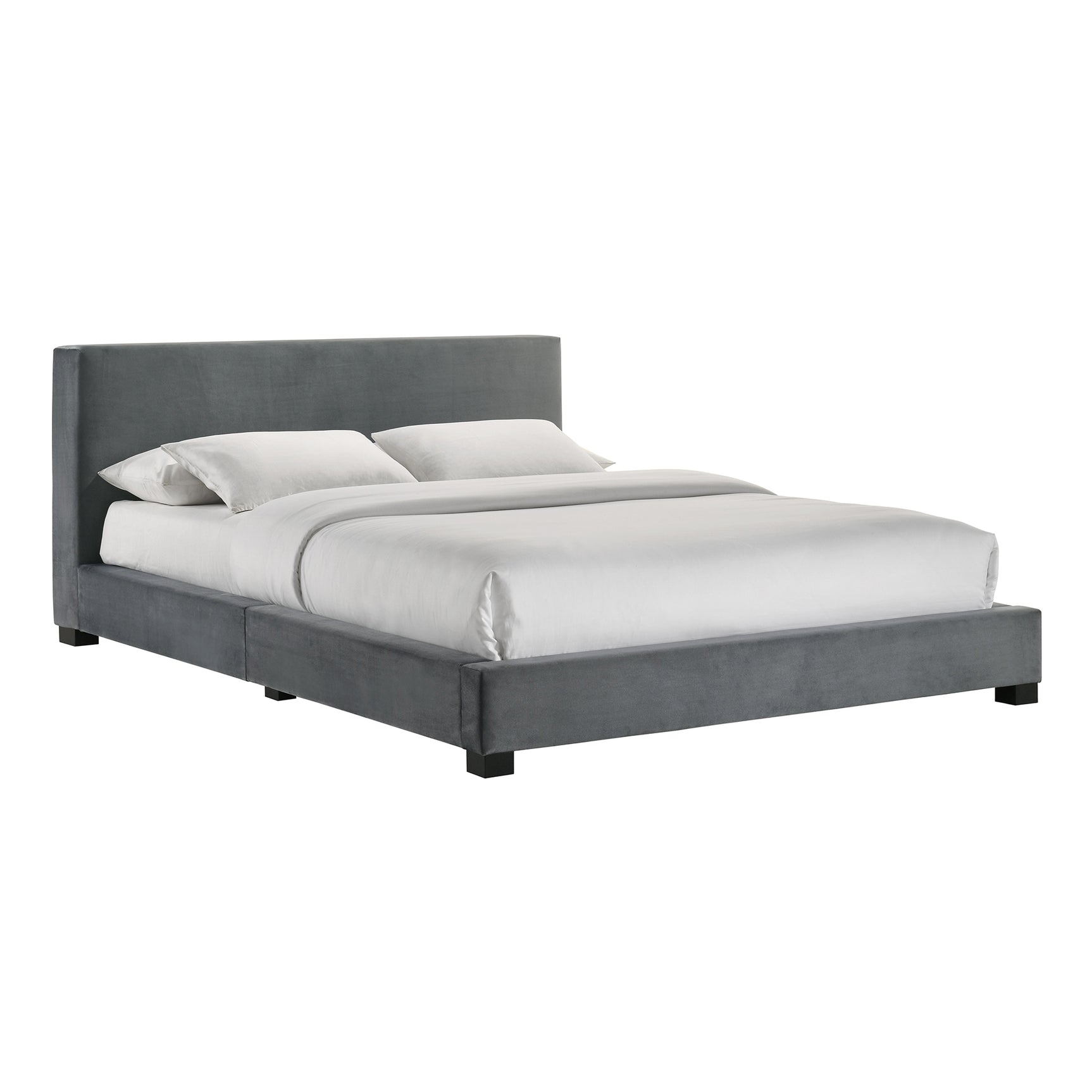 Brookhaven Full UPH Bed in Grey Velvet - Tampa Furniture Outlet