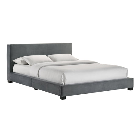 Brookhaven Full UPH Bed in Grey Velvet - Tampa Furniture Outlet