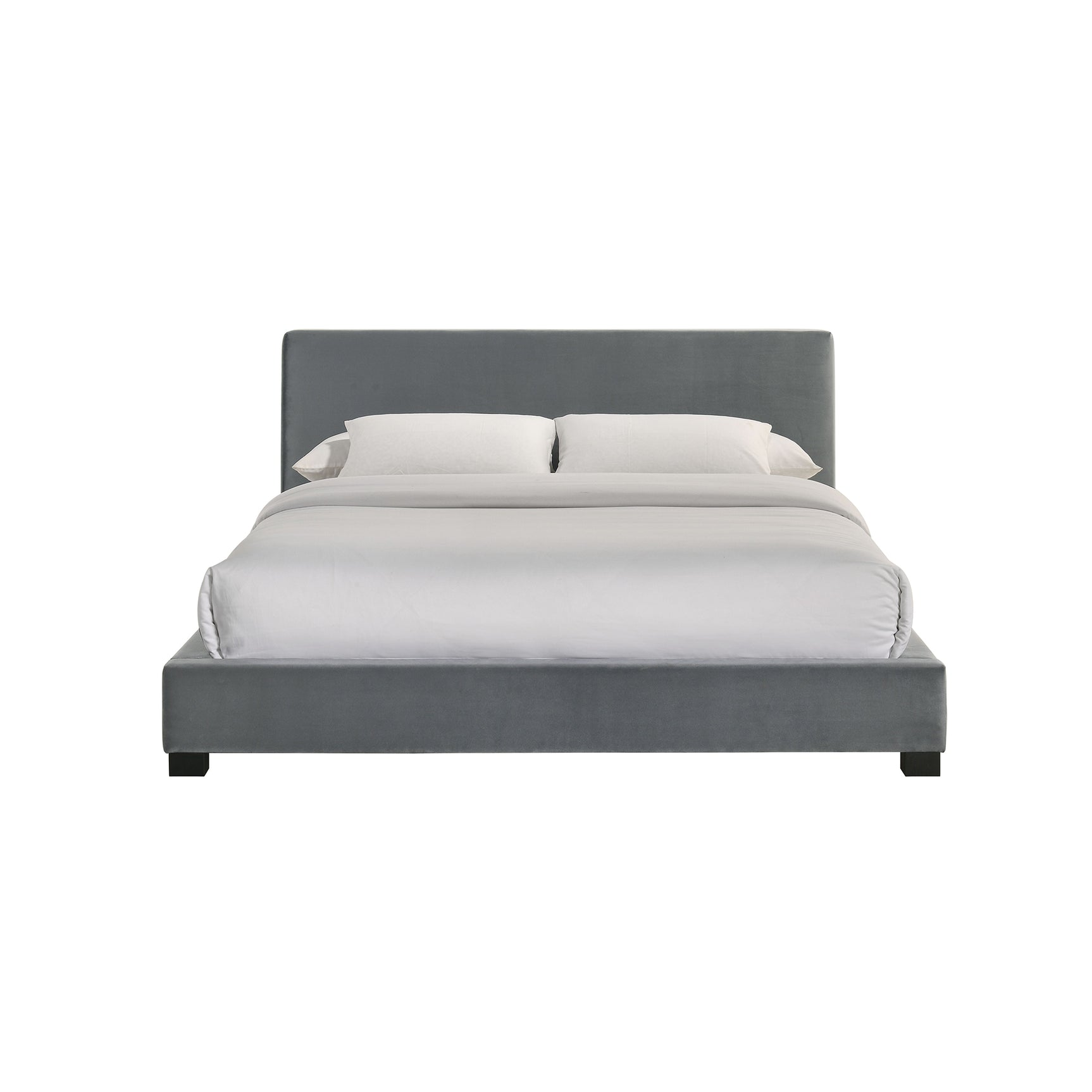 Brookhaven Full UPH Bed in Grey Velvet - Tampa Furniture Outlet