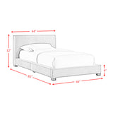 Brookhaven Twin UPH Bed in Grey Velvet - Tampa Furniture Outlet