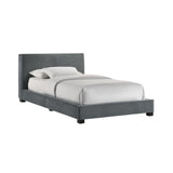 Brookhaven Twin UPH Bed in Grey Velvet - Tampa Furniture Outlet