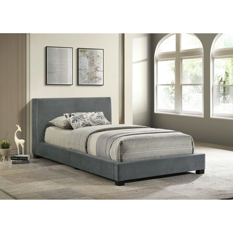 Brookhaven Twin UPH Bed in Grey Velvet – SKU UB-14870-3-TB | Elements